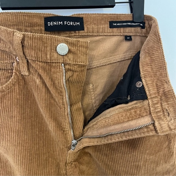 ARITZIA Denim Forum Arlington High Rise Straight Corduroy Pants Caramel Tan 27 - Picture 4 of 7